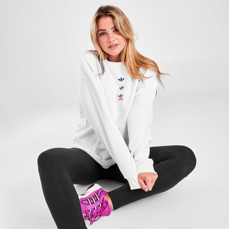 adidas originals trefoil poly crew sweatshirt women's