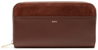 A.P.C. Claire zip-around leather and suede wallet