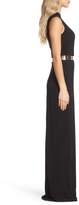 Thumbnail for your product : Mac Duggal Belted Mock Neck Sheath Gown