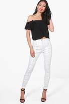Thumbnail for your product : boohoo Louise Eyelet Skinny Jeans