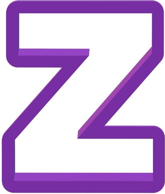 Letter Z Cookie Cutter - Alphabet Cutters Word Polymer Clay Fondant