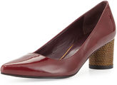 Thumbnail for your product : Stuart Weitzman Linkage Patent Chain-Heel Pump, Cranberry