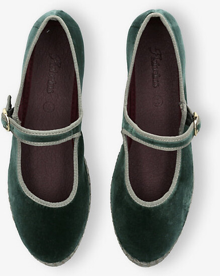 Flabelus Womens Teal Jay Velvet Mary Jane Flats Eur 38/5 Uk Women