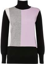 Thumbnail for your product : Wallis Lilac Colour Block Polo Neck Jumper