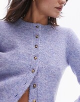 Thumbnail for your product : Topshop knitted micro cardi in blue