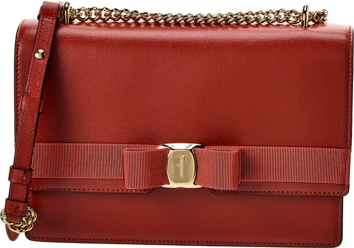 Ferragamo Vara Bow Medium Leather Shoulder Bag - ShopStyle