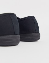 Thumbnail for your product : ASOS DESIGN DESIGN plimsolls in black canvas