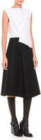 Thumbnail for your product : Jil Sander Fold-Pleated Colorblock Fit-And-Flare Dress, White/Black