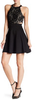 Thumbnail for your product : Speechless Lace Top Side Cutout Fit & Flare Dress (Juniors)
