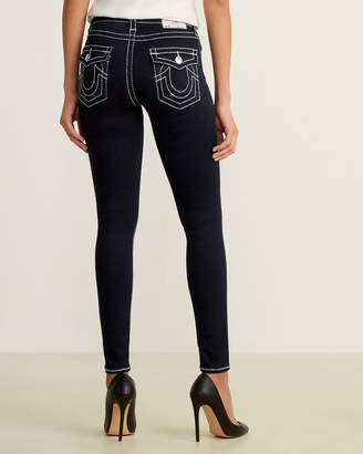 True Religion Contrast Stitch Skinny Mid-Rise Jeans