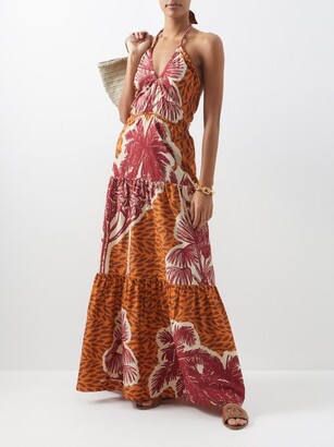 anna-kaci Plus Size Tropical Floral Print Maxi Wrap Dress With