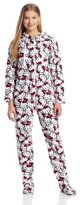 Thumbnail for your product : Hello Kitty Junior's Sweet Affection Black Red Bow Print Hoodie Footie Jumpsuit