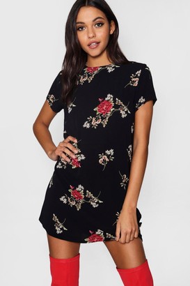 boohoo black floral dress
