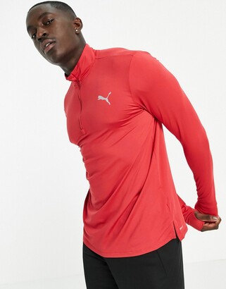 Puma Favorite quarter zip sweatshirt in red - ShopStyle Activewear