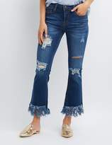 Thumbnail for your product : Charlotte Russe Machine Jeans Destroyed Flare Jeans