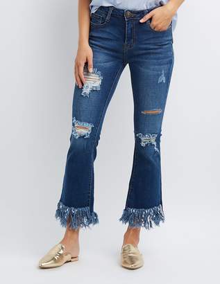 Charlotte Russe Machine Jeans Destroyed Flare Jeans