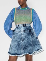 Thumbnail for your product : Natasha Zinko Light-Wash Box-Pleat Denim Skirt