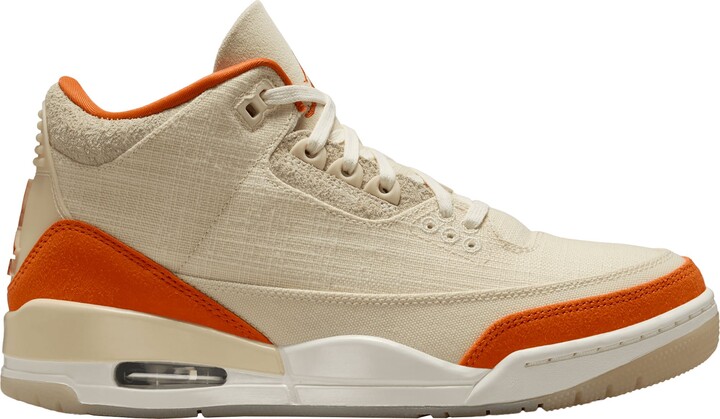 Air Jordan 3 Retro Women's Basketball Shoes, M4.5/W6, Tan/Orange