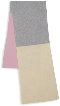 Rosie Sugden Ribbed Cashmere Colorblock Shawl Scarf