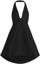 Thumbnail for your product : Halston Cotton And Silk-blend Halterneck Mini Dress