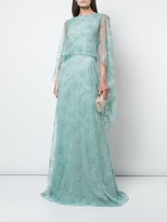 Thumbnail for your product : Tadashi Shoji Sheer Cape Evening Dress