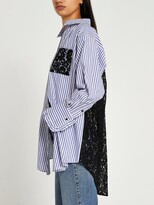 Thumbnail for your product : River Island Lace Back Shirt-blue