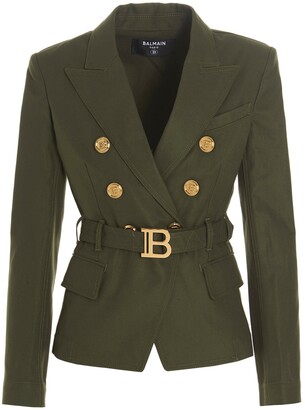 green balmain blazer