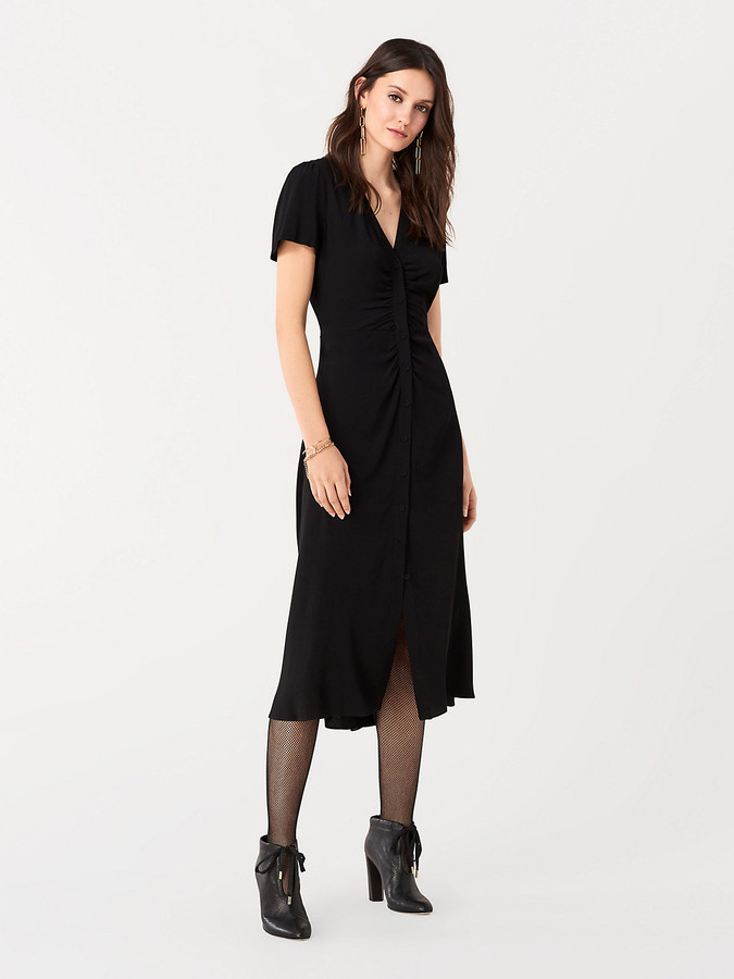 Diane von Furstenberg Cecilia Ruched Crepe Midi Dress - ShopStyle