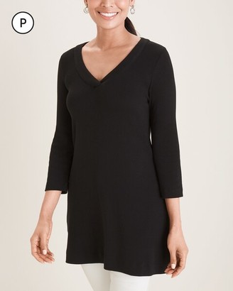 petite black tunic top