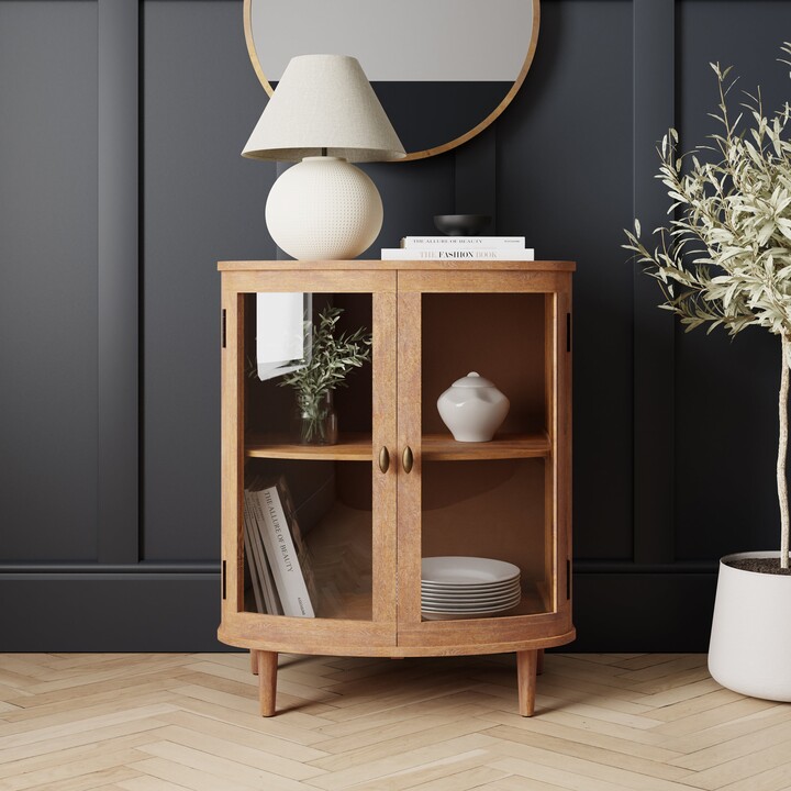 Dunelm Curve Mango Wood Display Brown ShopStyle Buffets