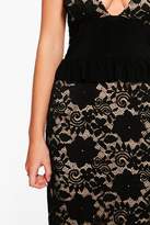 Thumbnail for your product : boohoo Dolly Strappy Lace Frill Detail Midi Dress