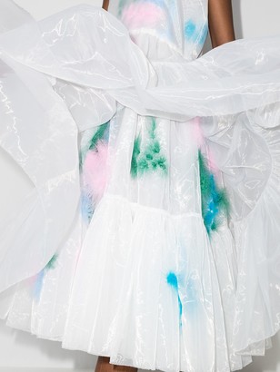 Susan Fang Feather-Detailing Layered Midi Dress