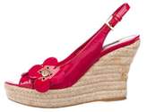 Thumbnail for your product : Louis Vuitton Floral Espadrille Wedges Fuchsia Floral Espadrille Wedges