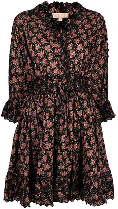 By Ti Mo Floral-Print Ruffle-Embellished Dress