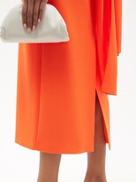 Thumbnail for your product : Roksanda Cowl-neck Tie-back Wool-crepe Midi Dress - Orange
