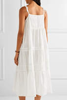 Thumbnail for your product : Hatch Jessie Broderie Anglaise-trimmed Cotton Midi Dress - White