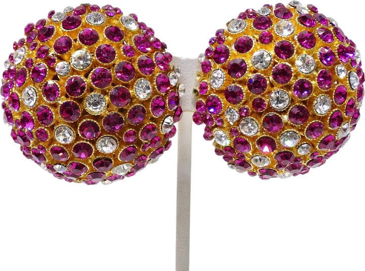 1stDibs Purple Vintage Dome Clip-on Earrings