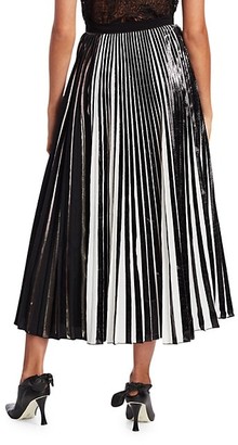 Proenza Schouler Metallic Plisse Pleated Midi Skirt