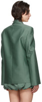 Thumbnail for your product : we11done Green Wool Basic Blazer