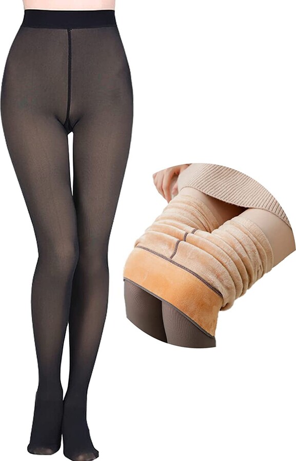 Winter Fleece Lined Tights Women Nude Thermal Pantyhose Warm Panty