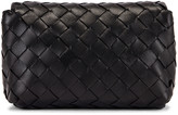 Thumbnail for your product : Bottega Veneta Leather Woven Crossbody Bag in Black & Gold | FWRD