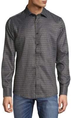 Saks Fifth Avenue Microfiber Checkered Button-Down Shirt