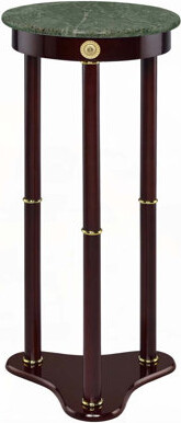 Winston Porter Elna Merlot and Green Accent Side Table with Round Top Plant Stand