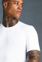 Thumbnail for your product : boohoo MAN Muscle Fit Longline Rolled Sleeve T-Shirt
