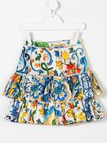 Thumbnail for your product : Dolce & Gabbana Kids printed ruffle skirt