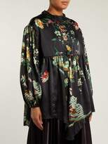 Thumbnail for your product : By Walid Nicky Floral-print Silk Blouse - Womens - Navy Print