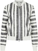 Thumbnail for your product : 3.1 Phillip Lim Cream striped leather bomber jacket