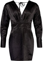 Thumbnail for your product : boohoo Hammered Satin Off The Shoulder Mini Dress
