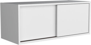 Ebern Designs Modern White Floating Cabinet With Sliding Door - Improve Office & Study Function Enhance Functionality