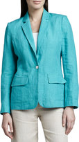 Thumbnail for your product : Neiman Marcus One-Button Linen Blazer
